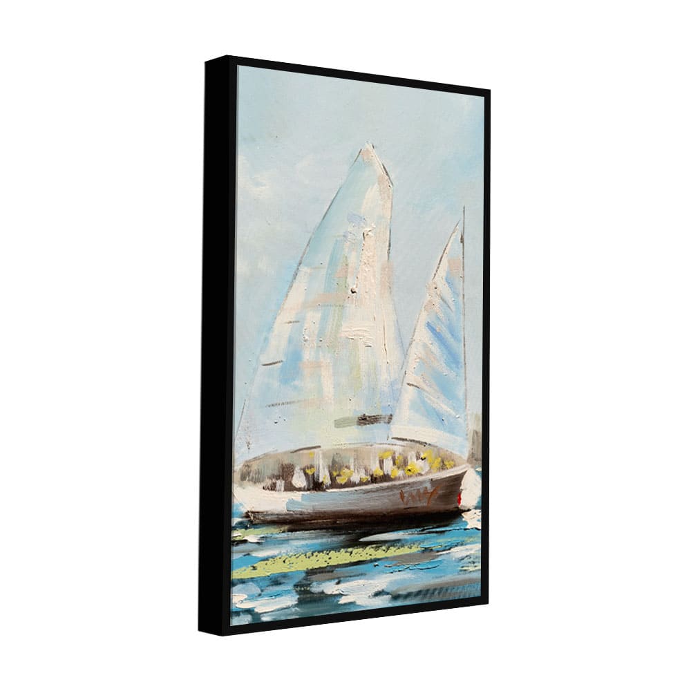 Watercolor Painting of Sailing Boats Premium Canvas Wall Painting - Decor Smart