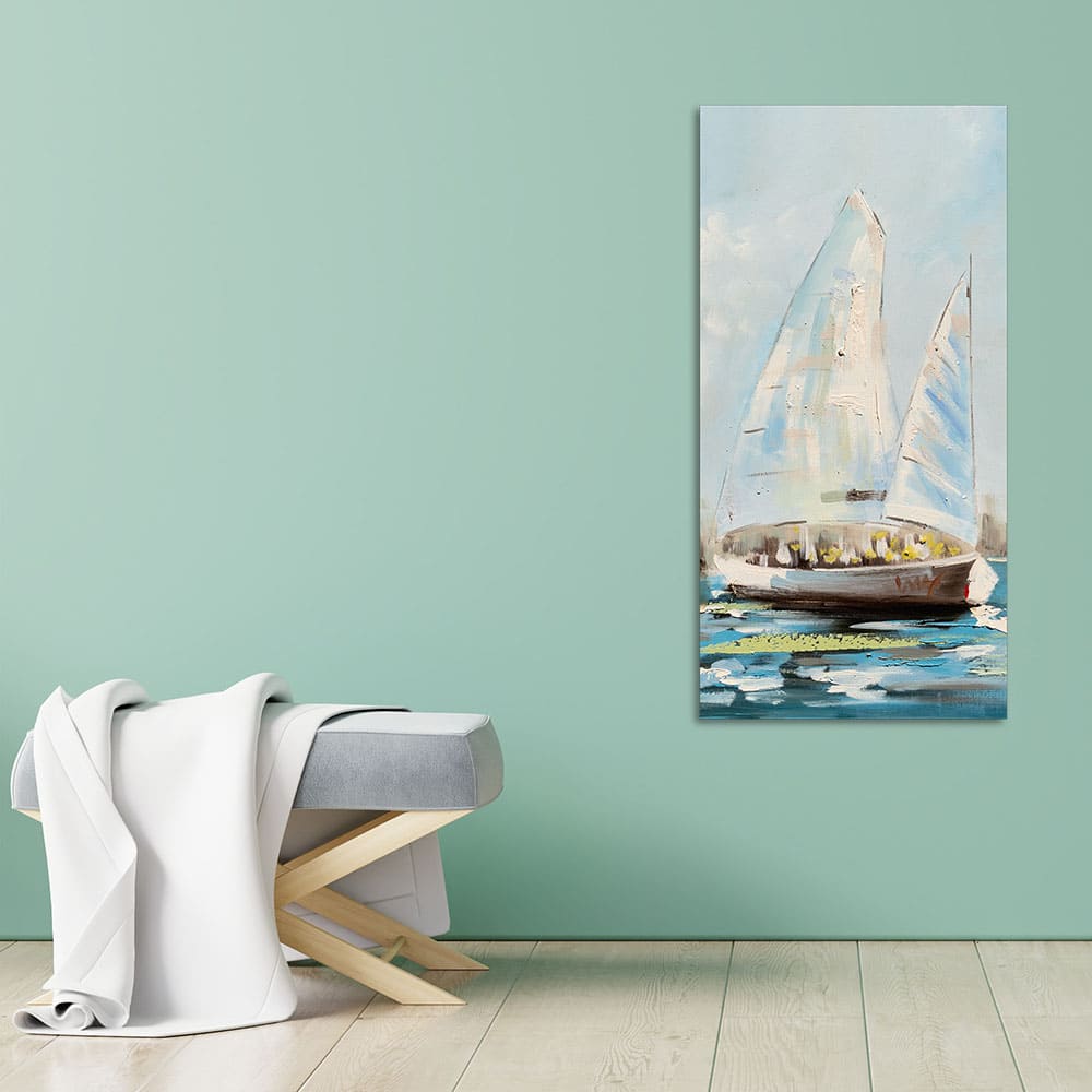 Watercolor Painting of Sailing Boats Premium Canvas Wall Painting - Decor Smart