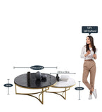 White & Black Cisco Marble Nesting Table Set of 2 - Decor Smart