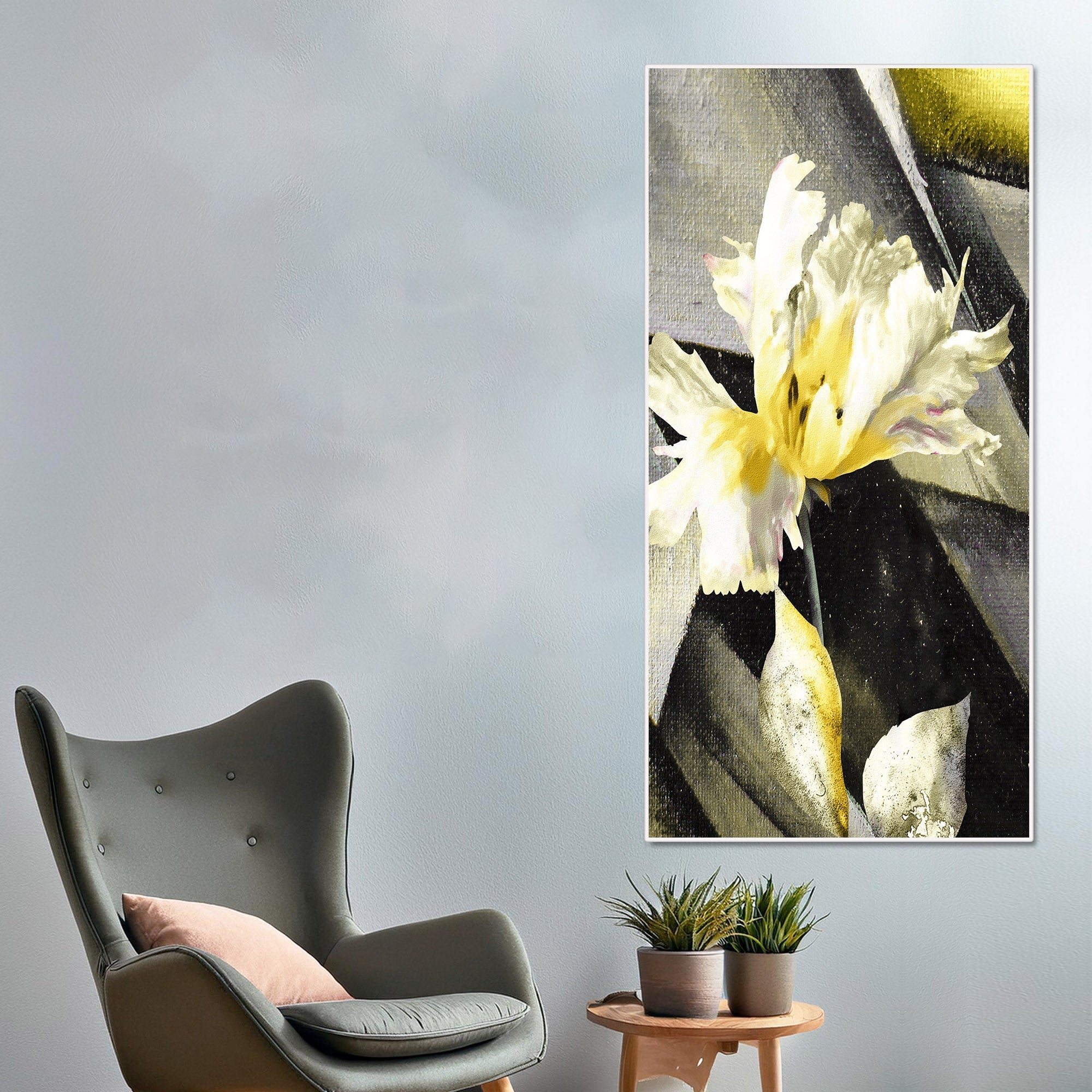 White Flowers Canvas Wall Painting - Decor Smart