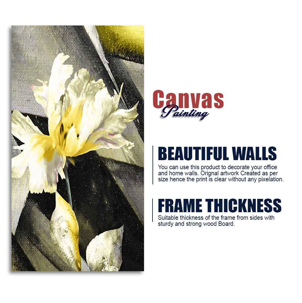 White Flowers Canvas Wall Painting - Decor Smart