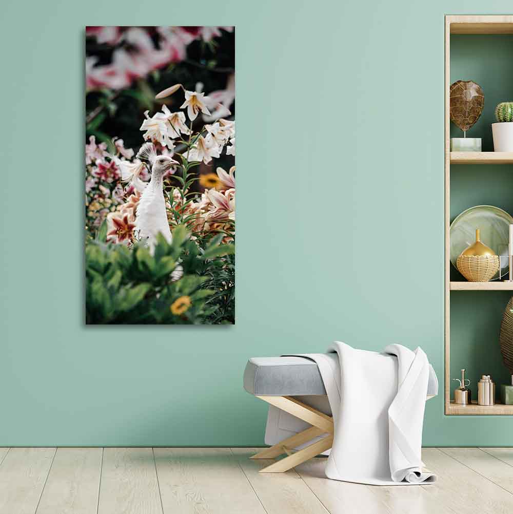 White Peacock Canvas Wall Painting - Decor Smart
