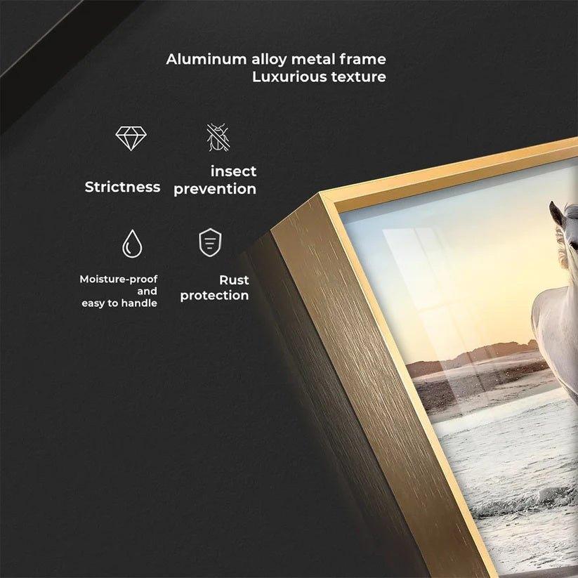 White Running Horses in The Sea Premium Acrylic Floating Wall Painting - Decor Smart
