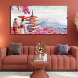 Women in Kimono Canvas Wall Painting - Decor Smart