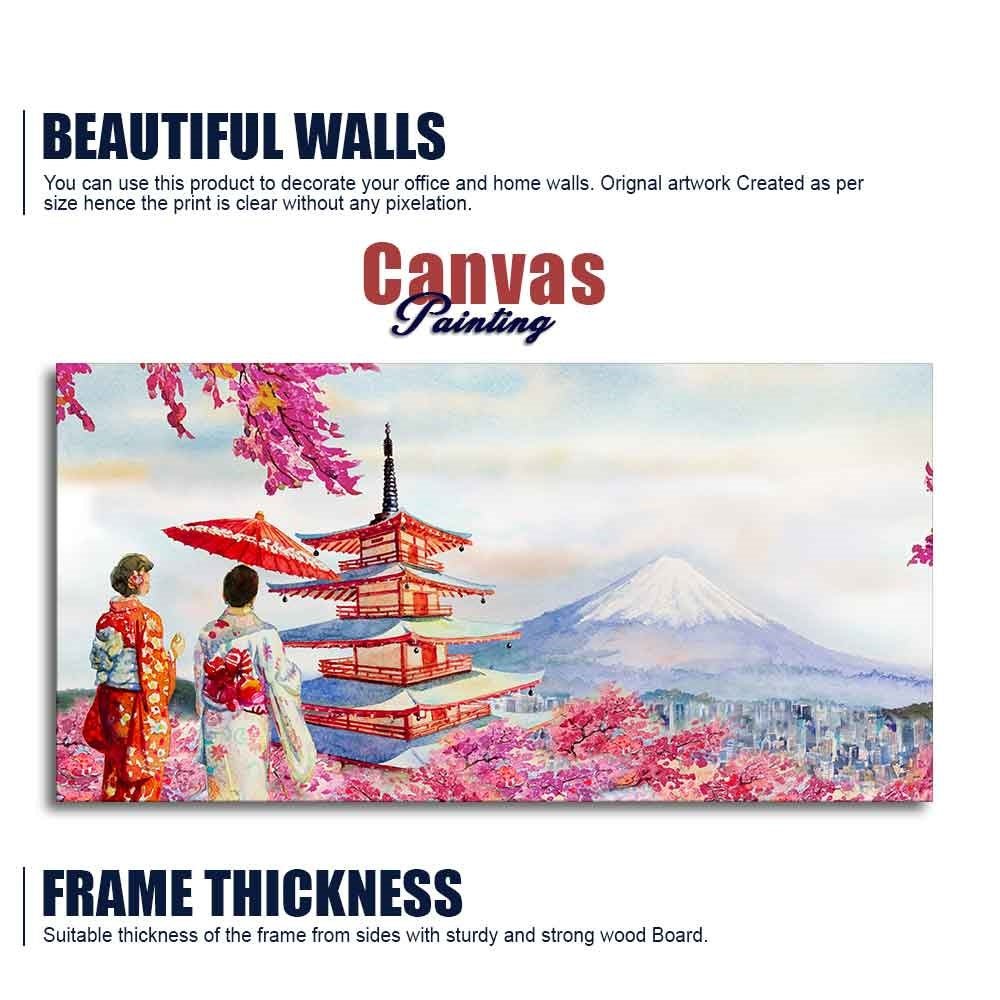 Women in Kimono Canvas Wall Painting - Decor Smart