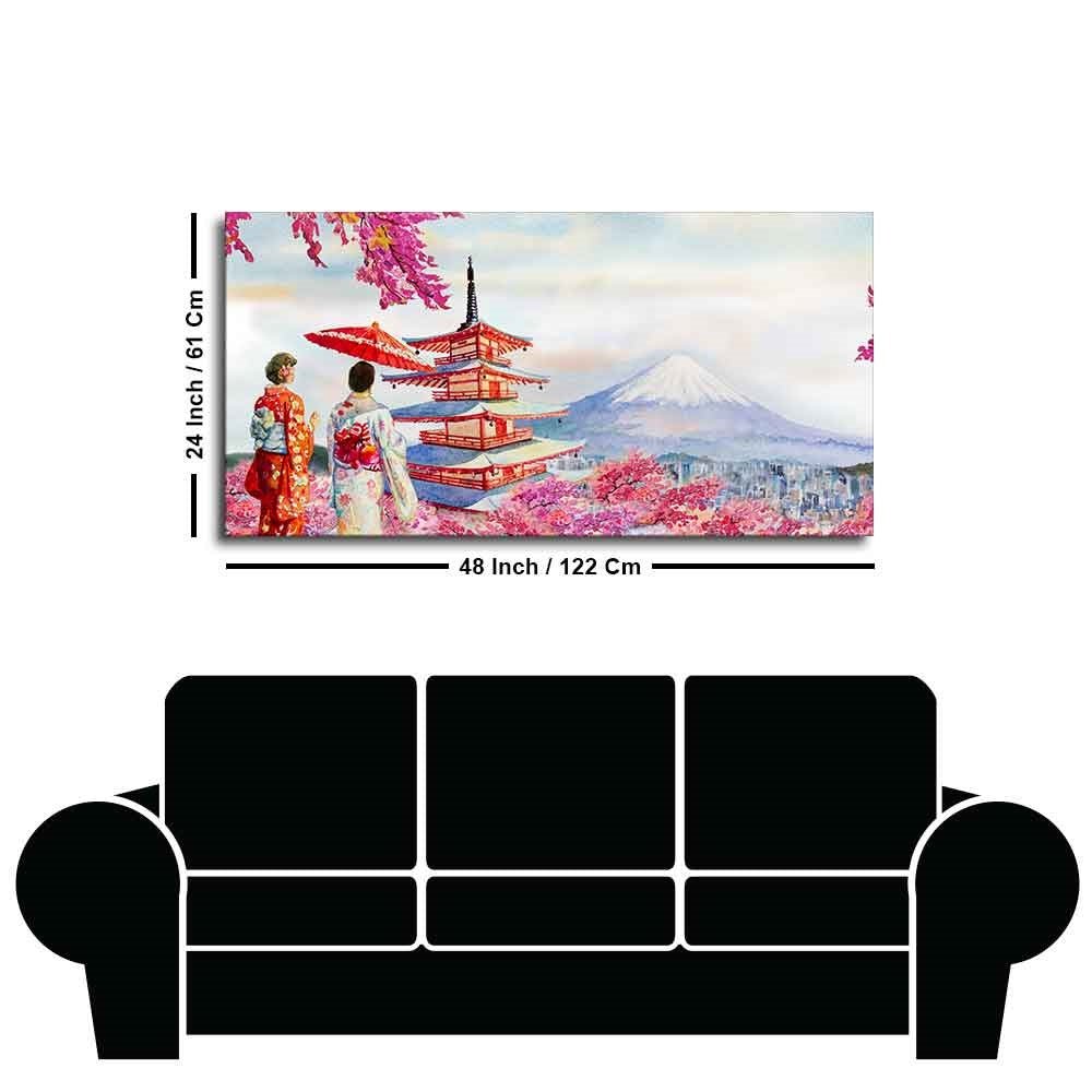 Women in Kimono Canvas Wall Painting - Decor Smart