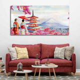 Women in Kimono Canvas Wall Painting - Decor Smart