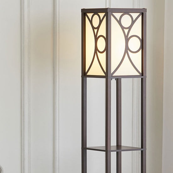 Wooden Display Shelf Lamp for Bedroom and Living Room