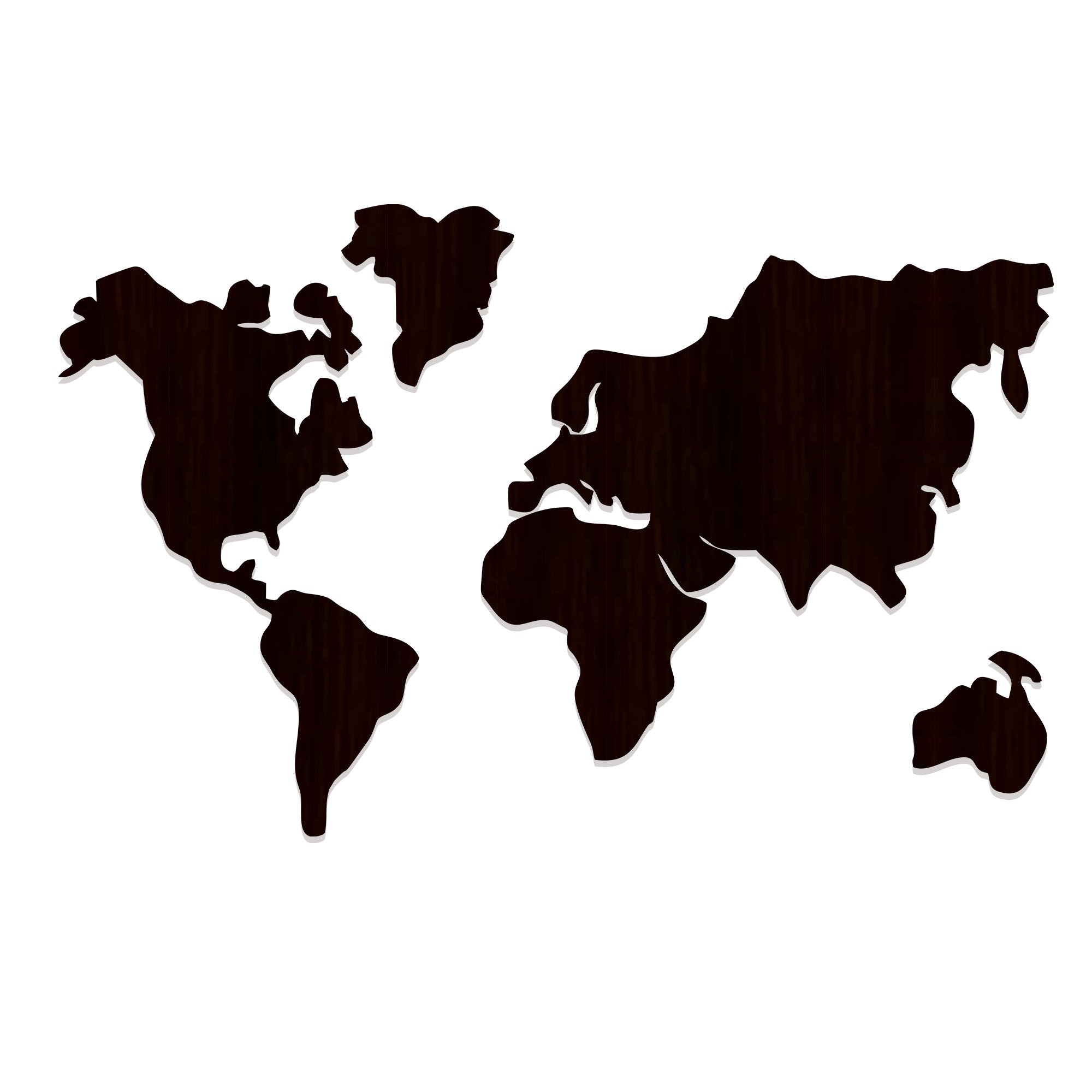 World Map Backlit Wooden Wall Decor with LED Night Light Walnut Finish - Decor Smart