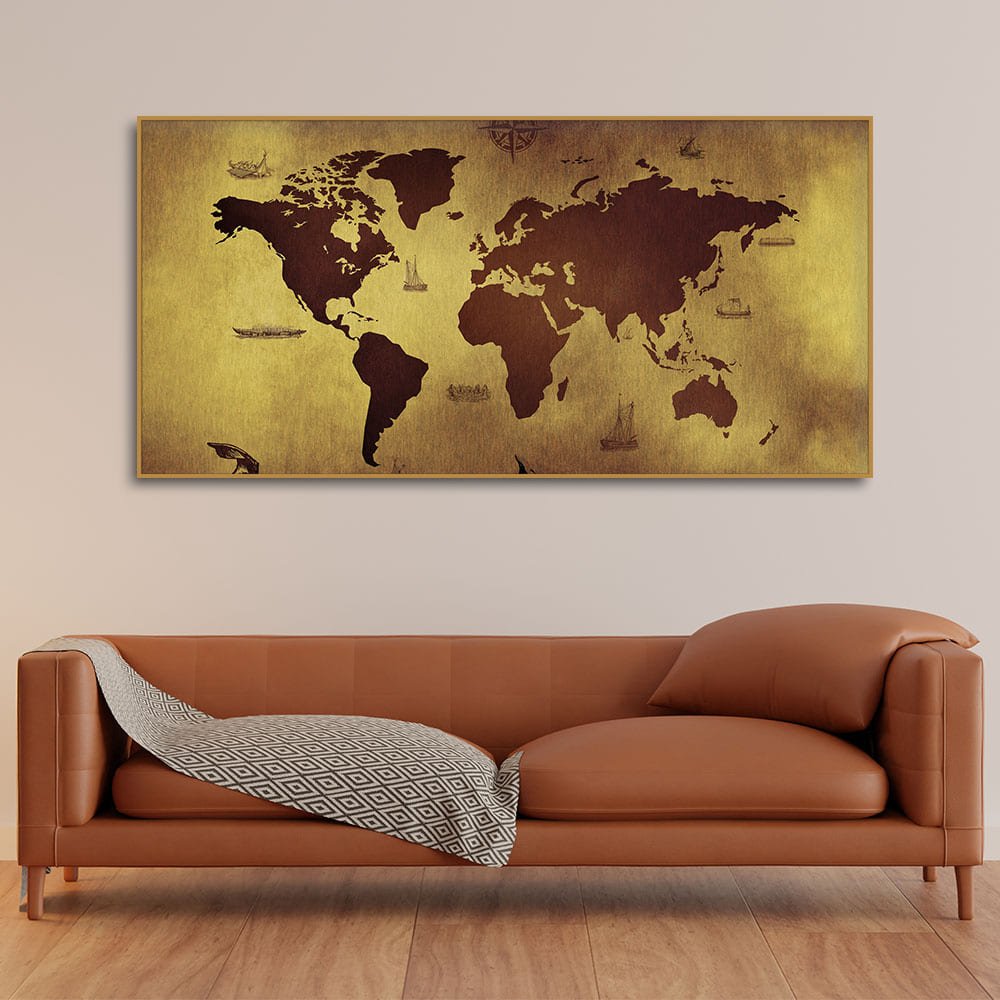 World Map Premium Canvas Wall Painting - Decor Smart