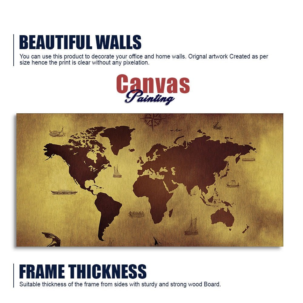 World Map Premium Canvas Wall Painting - Decor Smart