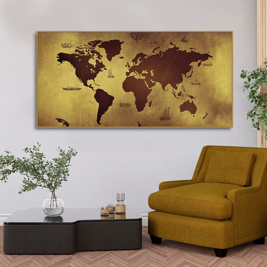 World Map Premium Canvas Wall Painting - Decor Smart