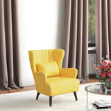 Yellow Color Tufted Accent Chair with Cushion - Decor Smart