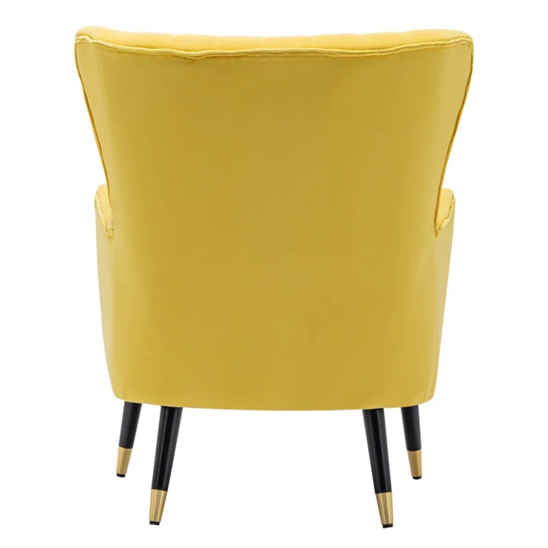 Yellow Color Tufted Accent Chair with Cushion - Decor Smart