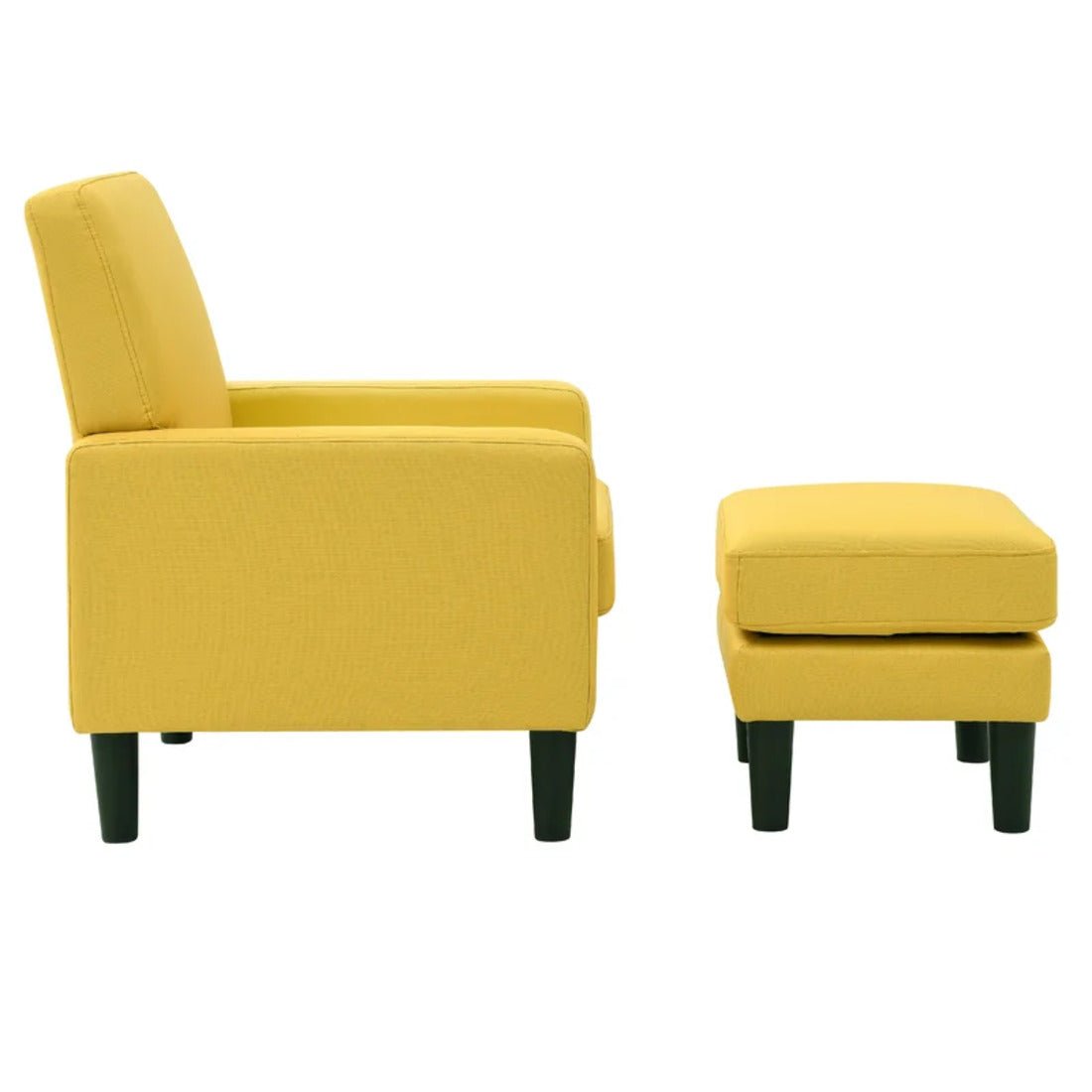 Yellow Standard Classic Velvet Chair with Ottoman - Decor Smart