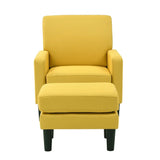 Yellow Standard Classic Velvet Chair with Ottoman - Decor Smart