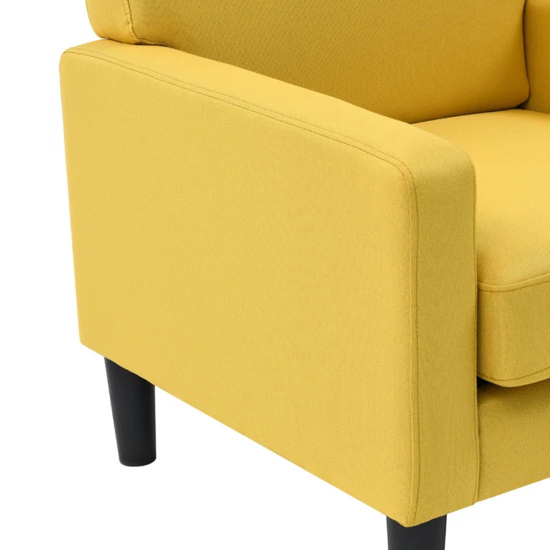 Yellow Standard Classic Velvet Chair with Ottoman - Decor Smart