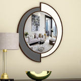 Yin Yang Style Decorative Wooden Vanity Mirror - Decor Smart