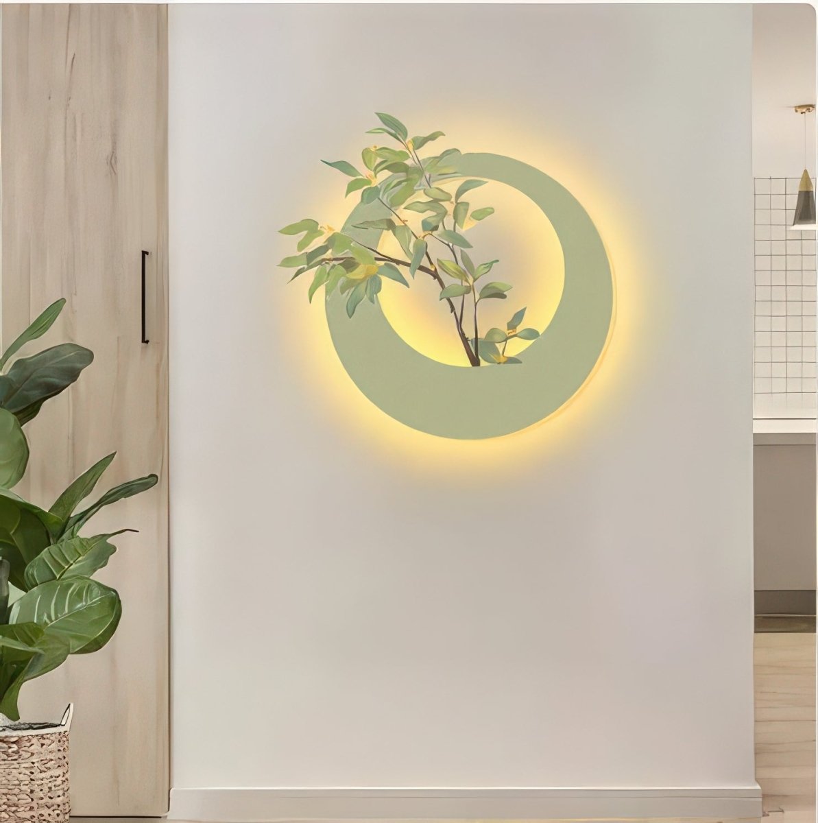 Zen Halo Botanical Glow 3D Wall Art Home Decor
